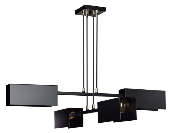 Lampadario Minimal Raiden Acciaio Nero 4 Luci E27