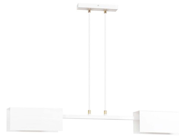 Lampadario Minimal Raiden Acciaio Bianco 2 Luci E27