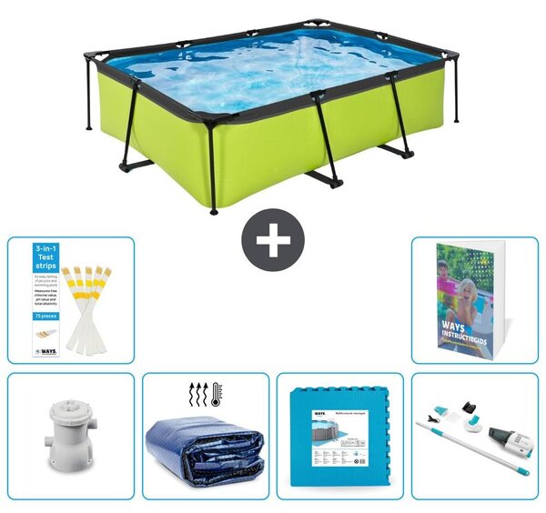 Piscina fuori terra rettangolare - 220x150x65 cm - 5 pezzi - Modello S319