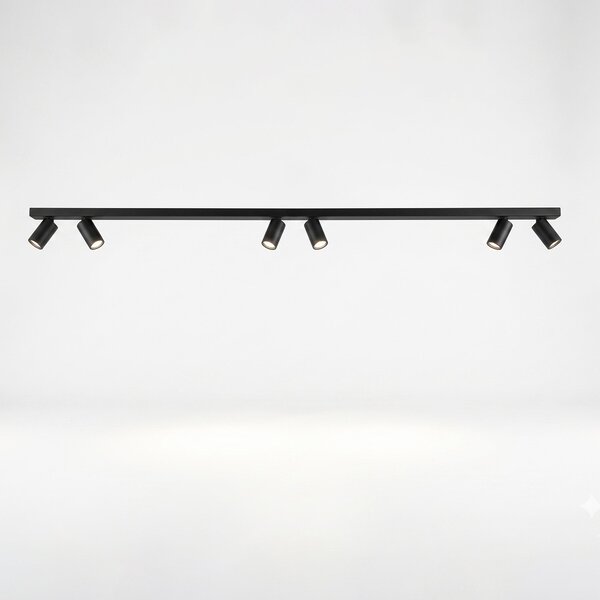 Plafoniera Moderna Oddy Metallo Nero 6 Luci Orientabili Gu10 Ip20