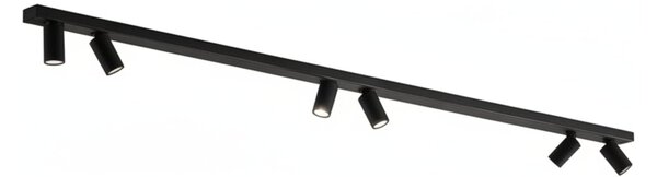 Plafoniera Moderna Oddy Metallo Nero 6 Luci Orientabili Gu10 Ip20