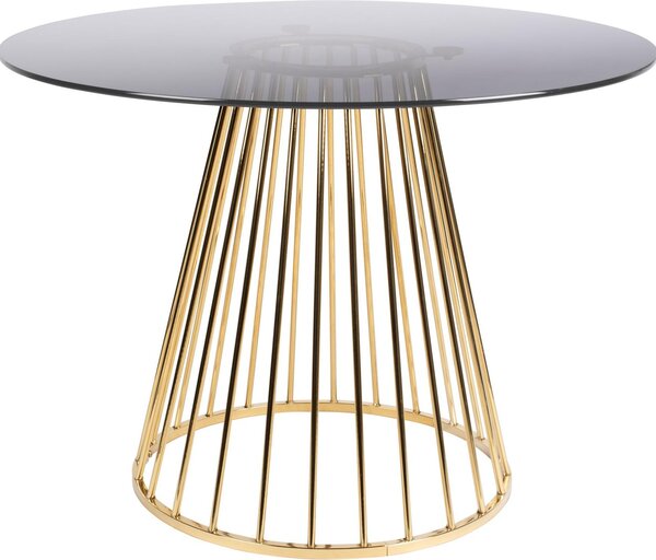 Tavolo da pranzo Mariel 75 x 104 cm Acciaio/vetro oro/nero