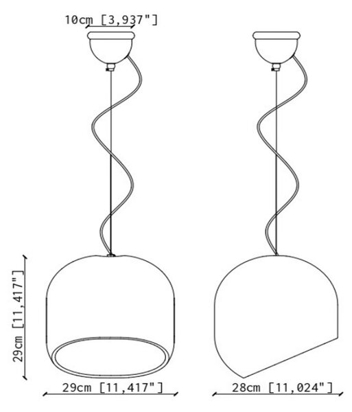 Sospensione Piccola Vintage Decò Ayrton Ceramica 1 Luce E27