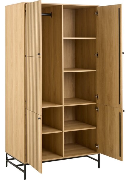Armadio effetto rovere in colore naturale 99x200x60 cm Albany - Actona