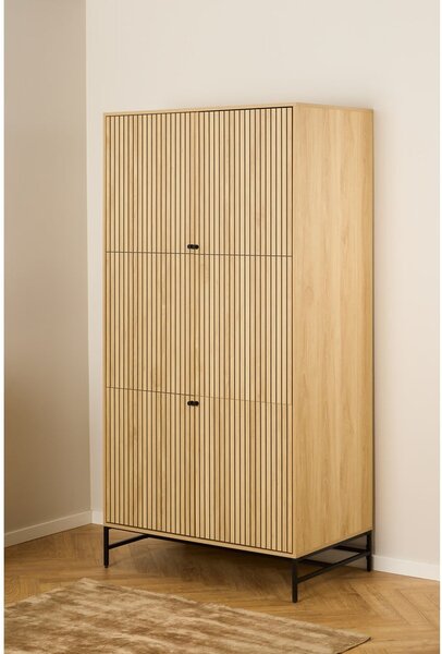 Armadio effetto rovere in colore naturale 99x200x60 cm Albany - Actona