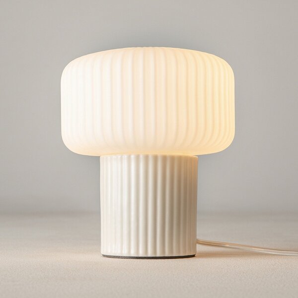 Lampada Da Tavolo Moderna Omaggio Ceramica E Vetro 1 Luce G9