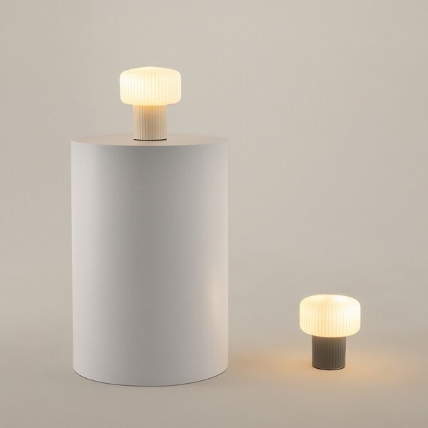 Lampada Da Tavolo Moderna Omaggio Ceramica E Vetro 1 Luce G9