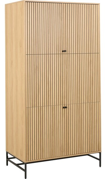 Armadio effetto rovere in colore naturale 99x200x60 cm Albany - Actona