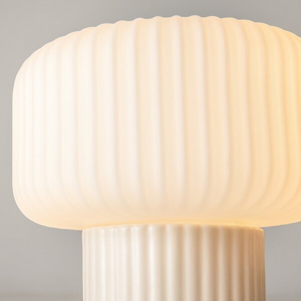 Lampada Da Tavolo Moderna Omaggio Ceramica E Vetro 1 Luce G9