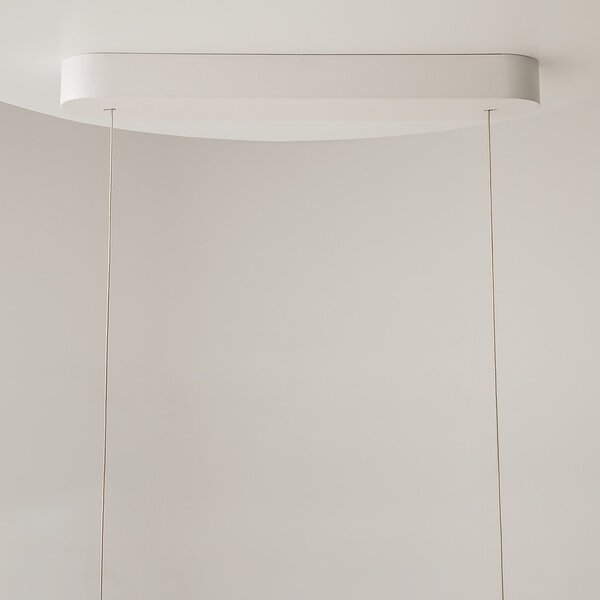 Lampadario Contemporaneo Spirito Metallo E Vetro Bianco 3 Luci Led 14W
