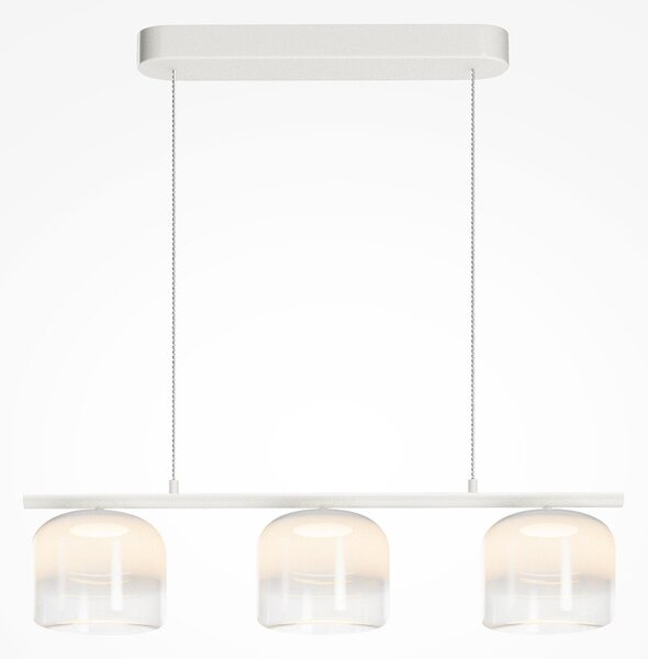Lampadario Contemporaneo Spirito Metallo E Vetro Bianco 3 Luci Led 14W