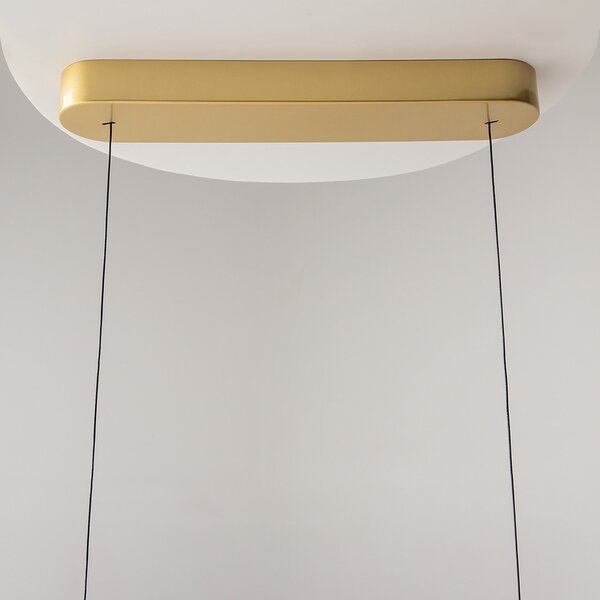 Lampadario Contemporaneo Spirito Metallo E Vetro Oro 3 Luci Led 14W