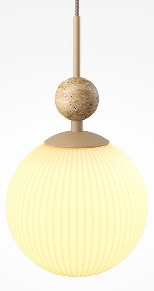 Sospensione Contemporanea Tavo Pietra Calcarea Beige 1 Luce E27