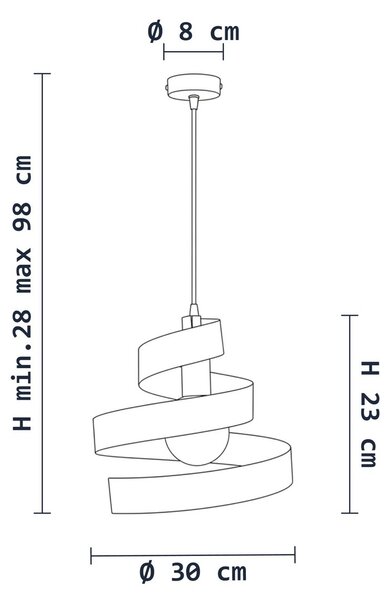 Sospensione Helix 1 Luce Rosa e Bianco LuceArt Classic