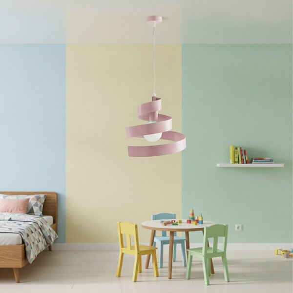 Sospensione Helix 1 Luce Rosa e Bianco LuceArt Classic