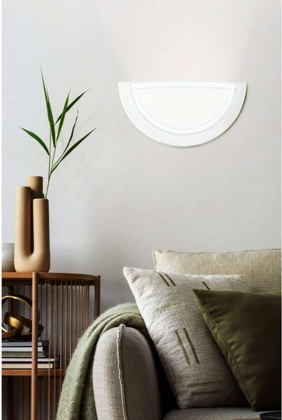Applique Contemporanea Planet 1 Acciaio Bianco 1 Luce E27