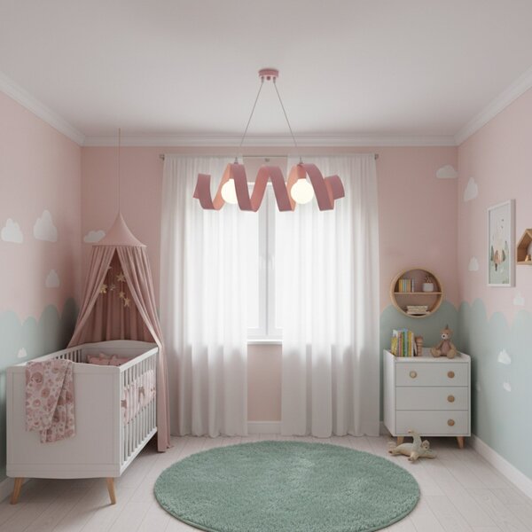 Sospensione Helix 2 Luci Rosa LuceArt Classic