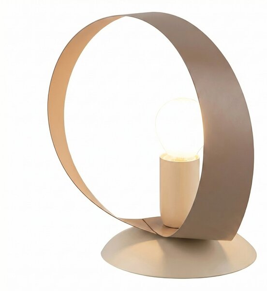Lampada da Tavolo Primula 1 Luce Tortora e Avorio LuceArt Classic