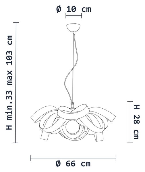 Sospensione Primula 4 Luci Tortora LuceArt Classic