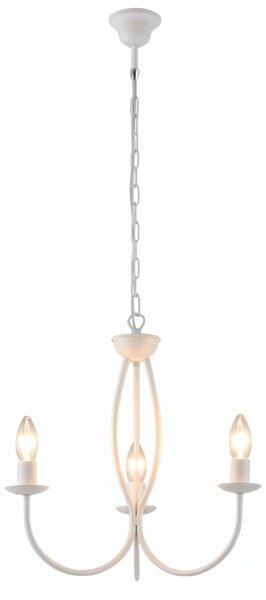 Lampadario Rustico Botte 3 Luci Bianco LuceArt Classic