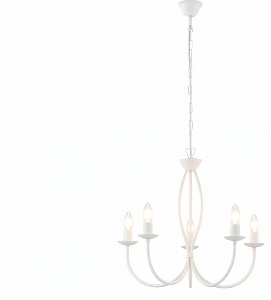 Lampadario Rustico Botte 5 Luci Bianco LuceArt Classic