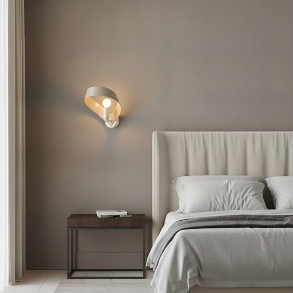 Applique Moderna Primula 1 Luce Tortora e Avorio LuceArt Classic