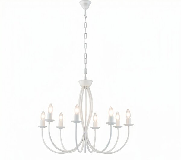 Lampadario Rustico Botte 8 Luci Bianco LuceArt Classic