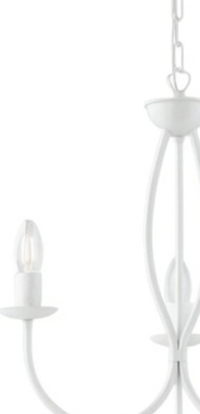 Lampadario Rustico Botte 3 Luci Bianco LuceArt Classic