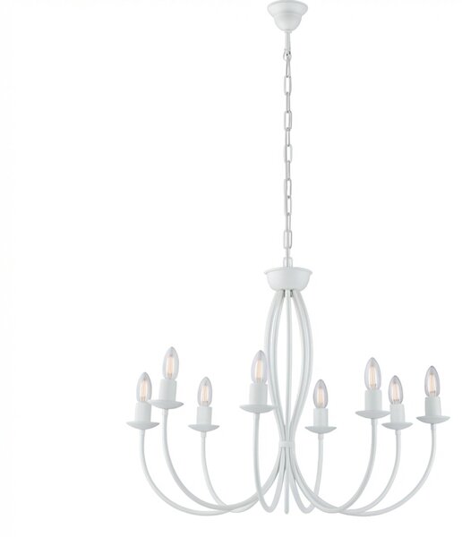 Lampadario Rustico Botte 8 Luci Bianco LuceArt Classic