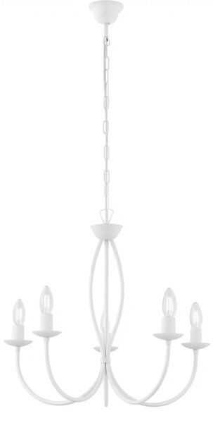 Lampadario Rustico Botte 5 Luci Bianco LuceArt Classic