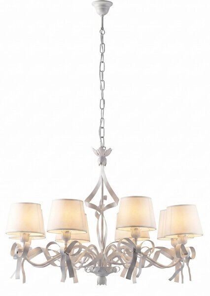 Lampadario Shabby Chic Lucy 8 Luci Bianco LuceArt Classic