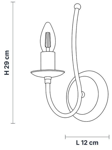 Applique Rustica Botte 1 Luce Bianco LuceArt Classic