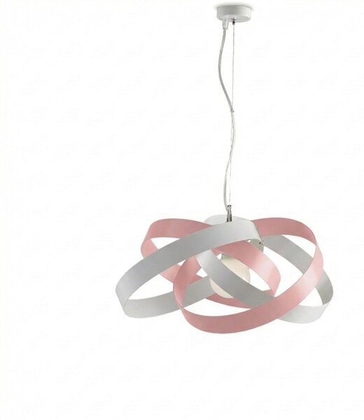 Sospensione Vertigo 1 Luce Bianco e Rosa LuceArt Classic