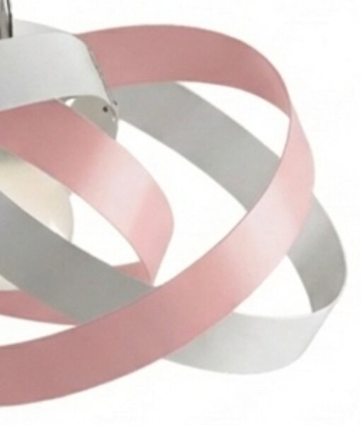 Sospensione Vertigo 1 Luce Bianco e Rosa LuceArt Classic