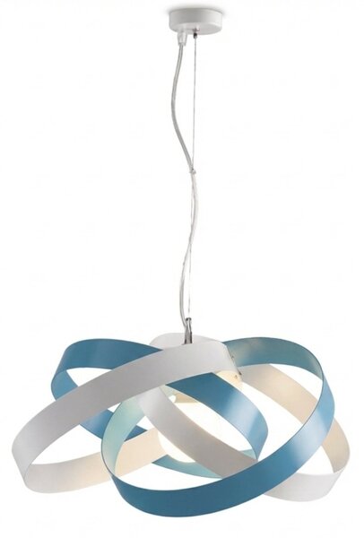 Sospensione Vertigo 1 Luce Bianco e Azzurro LuceArt Classic