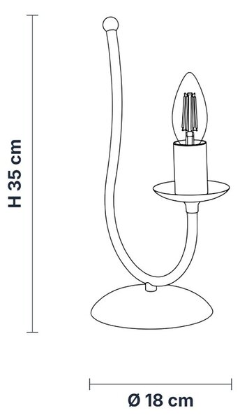 Lampada da Tavolo Botte 1 Luce Bianco LuceArt Classic