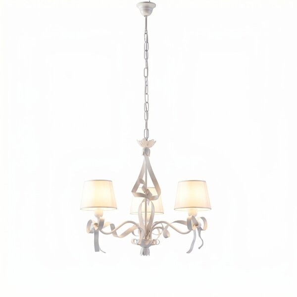 Lampadario Shabby Chic Lucy 3 Luci Bianco LuceArt Classic