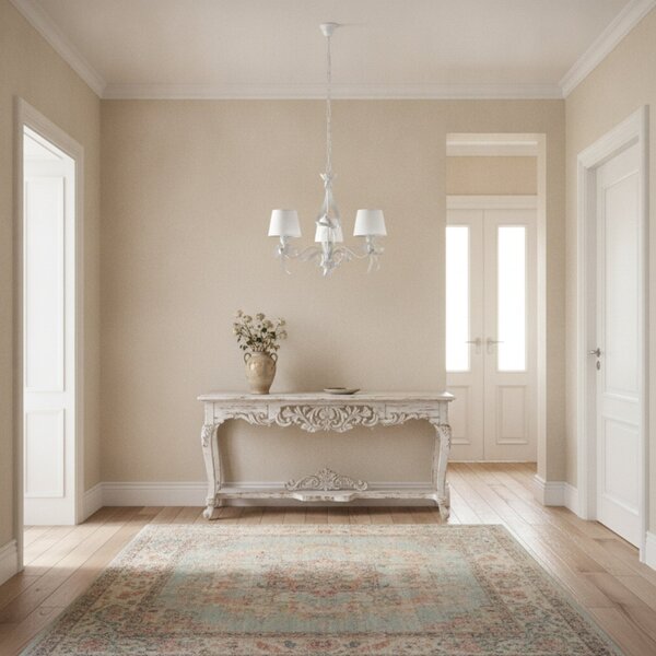 Lampadario Shabby Chic Lucy 3 Luci Bianco LuceArt Classic