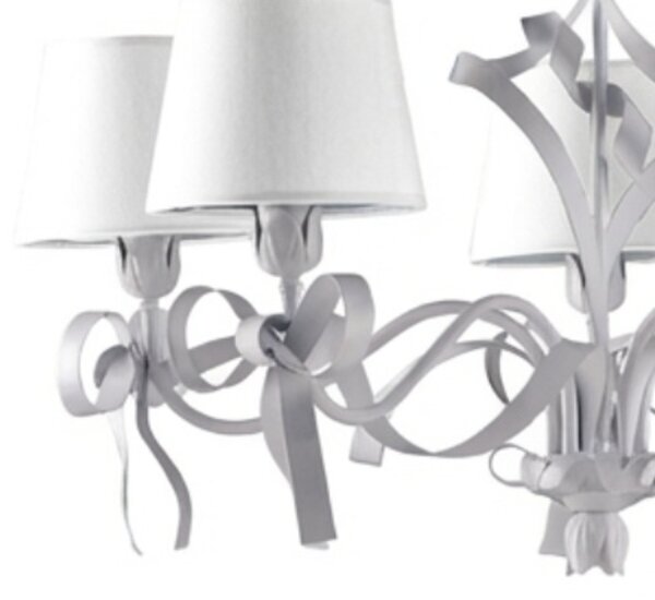 Lampadario Shabby Chic Lucy 5 Luci Bianco LuceArt Classic