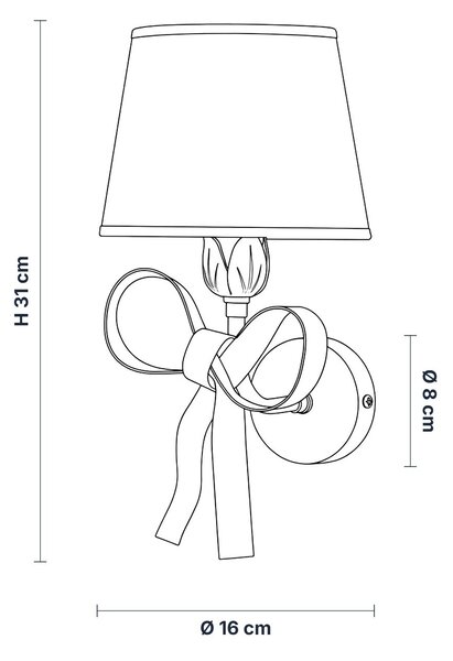 Applique Shabby Chic Lucy 1 Luce Bianco LuceArt Classic