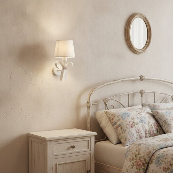 Applique Shabby Chic Lucy 1 Luce Bianco LuceArt Classic