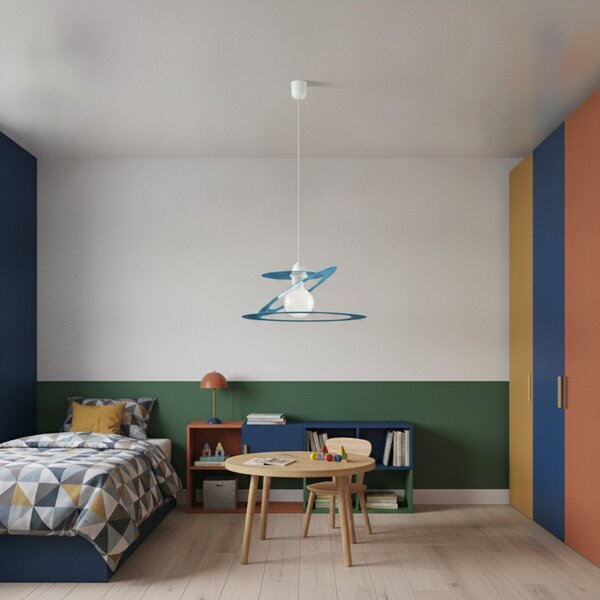 Sospensione Geko 1 Luce Blu e Bianco LuceArt Classic