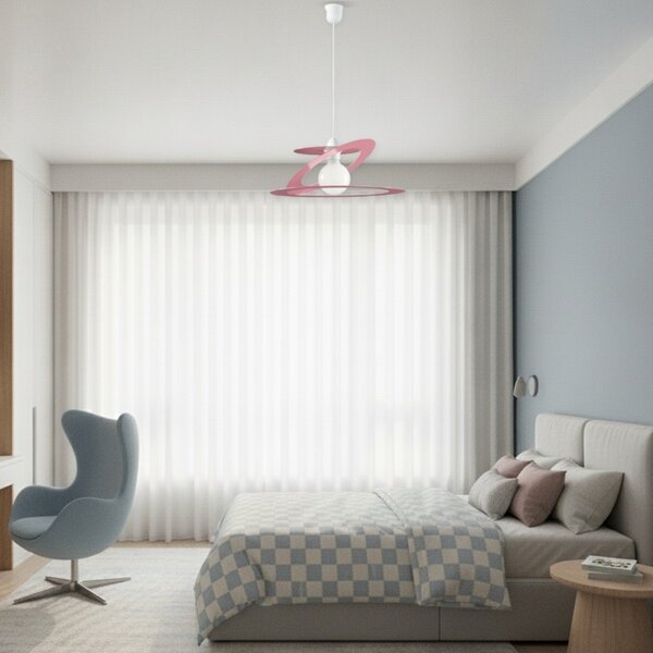 Sospensione Geko 1 Luce Rosa e Bianco LuceArt Classic
