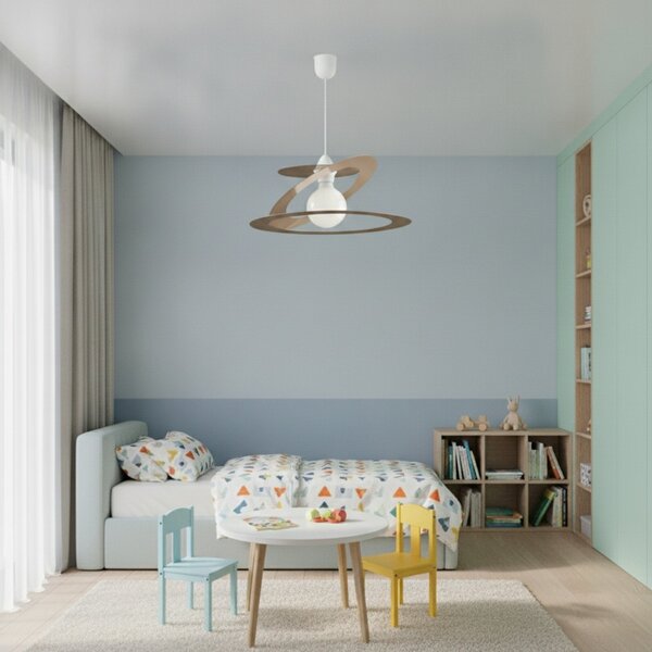 Sospensione Geko 1 Luce Tortora e Bianco LuceArt Classic