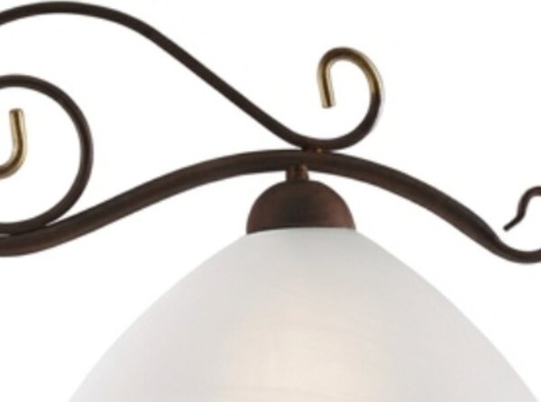 Lampadario Rustico Faraone 2 Luci Marrone e Bianco LuceArt Classic