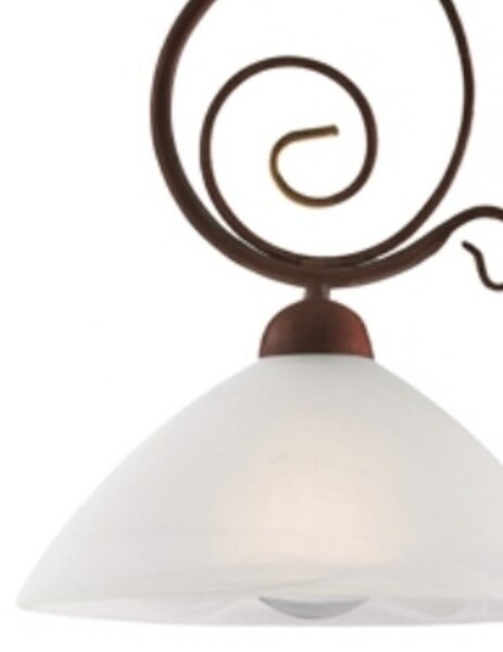 Lampadario Rustico Faraone 1 Luce Marrone e Bianco LuceArt Classic