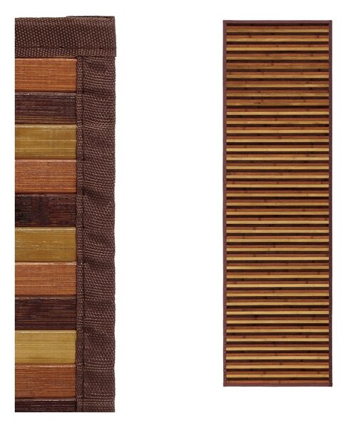 Passatoia in bambù di colore marrone-senape 60x200 cm - Casa Selección