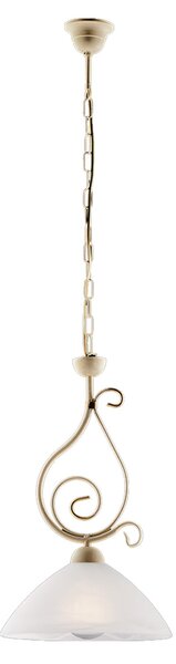 Lampadario Rustico Faraone 1 Luce Avorio e Bianco LuceArt Classic