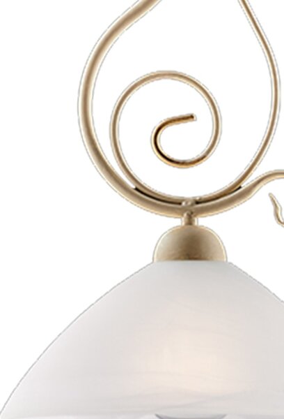 Lampadario Rustico Faraone 1 Luce Avorio e Bianco LuceArt Classic