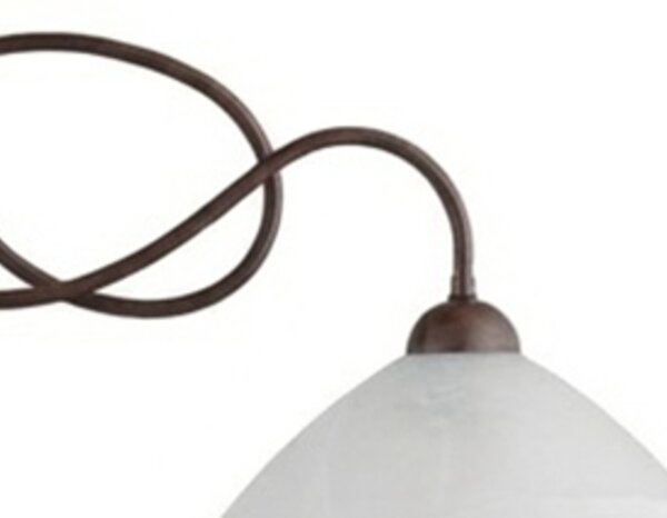 Lampadario Rustico Bistrot 2 Luci Ruggine e Bianco LuceArt Classic